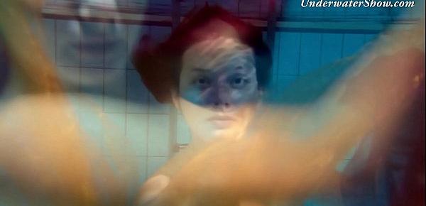  Edwiga teen Russian swims in clothes at night